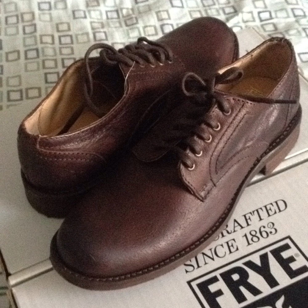 Frye Bennett Oxford Brown Leather Men Shoes NEW